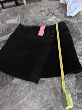 CAbi Black Textured Panel Mini Skirt